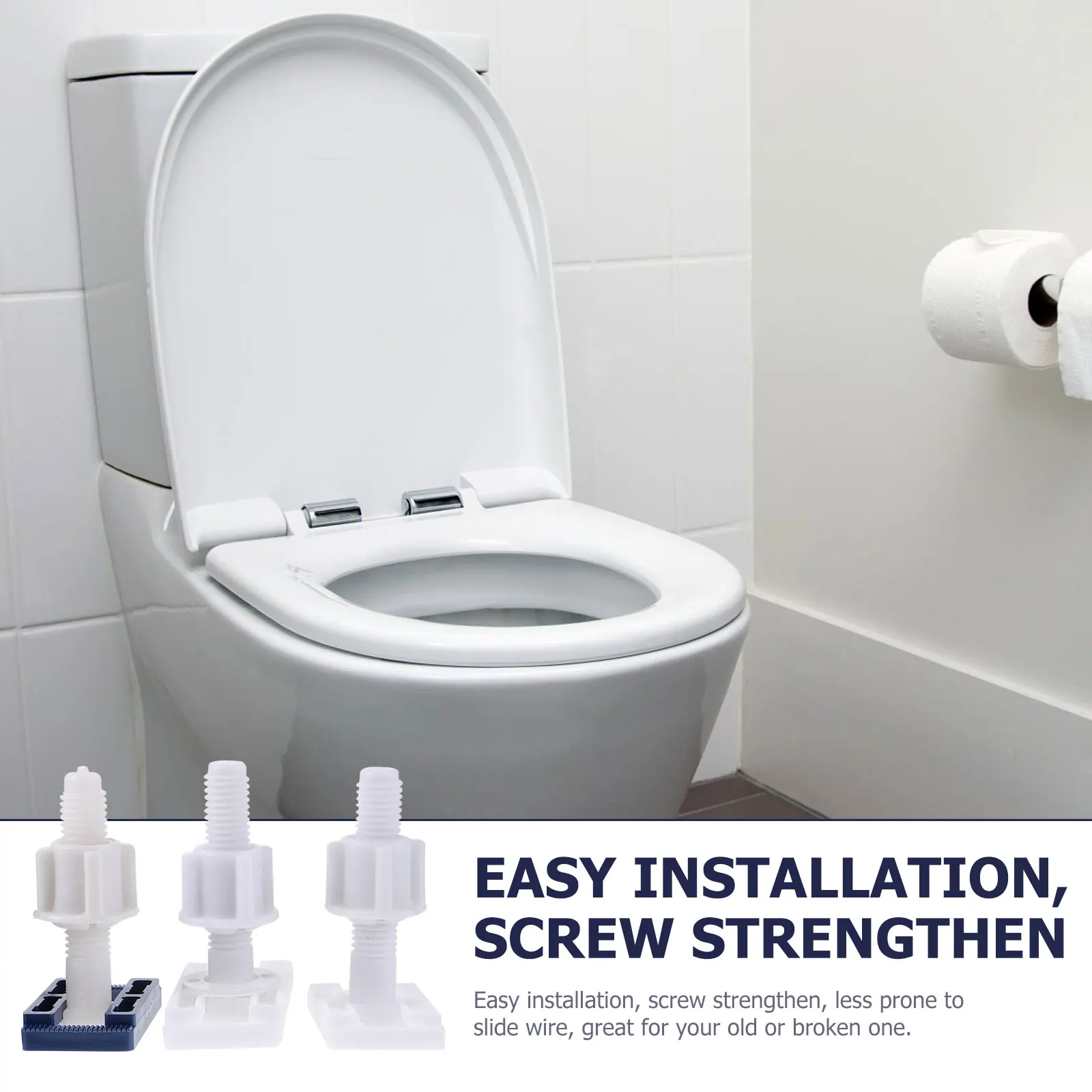 

Toilet Seat Screws 3.6cm 4cm 5cm Durable Rustproof Easy Installation Universal Replacement Parts Bolts Hinges Hardware Kit Fits