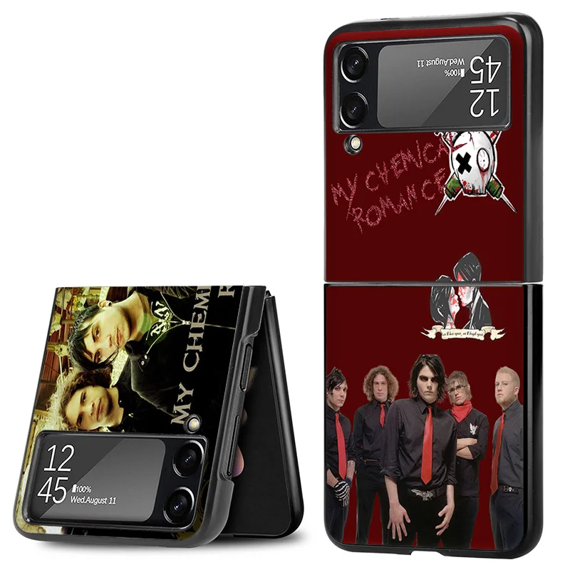 Matte Phone Case For Samsung Galaxy Z Flip6 5G Flip5 Flip4 Flip3 ZFlip 6 3 4 5 My Chemical Romance Hard Black Cover