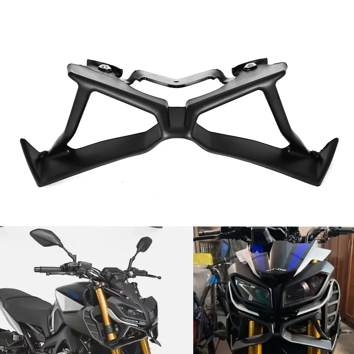 

FOR YAMAHA MT09 2017 2018 2019 2020 Front Headlight Winglet Fin Fairing Aerodynamics Matte Black Modified Accessories