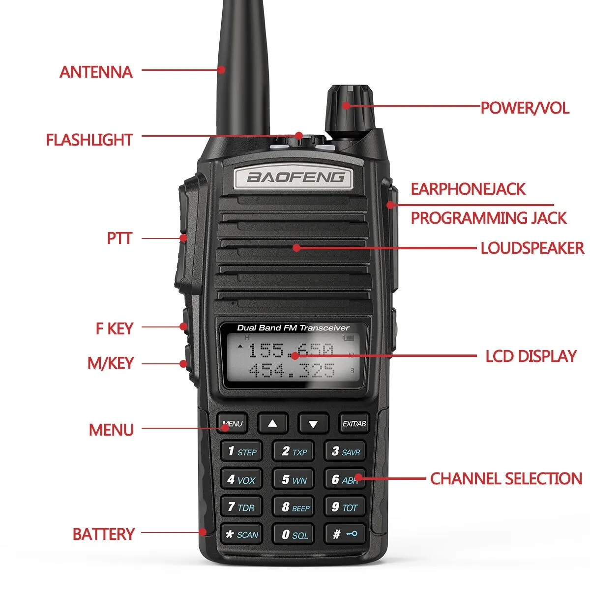 Baofeng UV 82 Walkie Talkie Real 5W 8W Ham Radio Comunicador Dual PTT Dalekiego Zasięgu 2 Way Przenośna radiostacja FM Amatorska