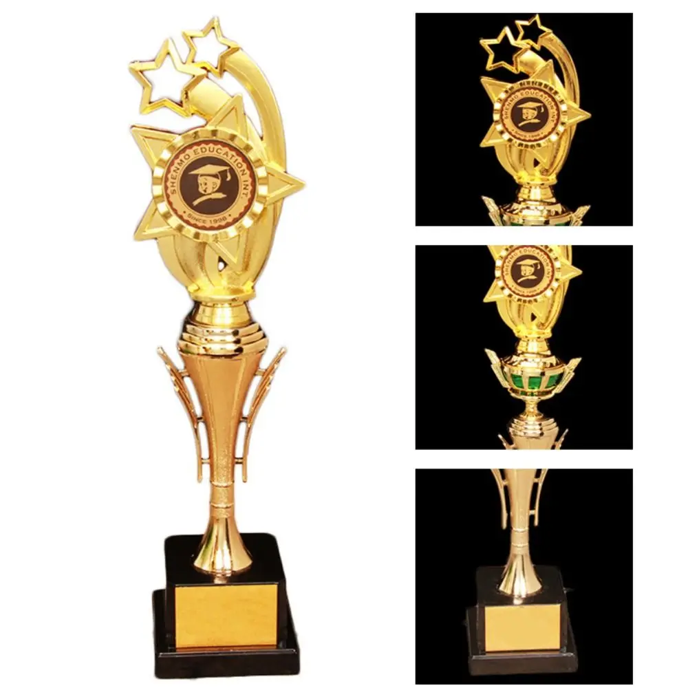 Plastic Medal Award Trophy Stars Golden Plating Reward Prize Cup School Rewarding Supply Souvenir Winner Award Trophy Toy