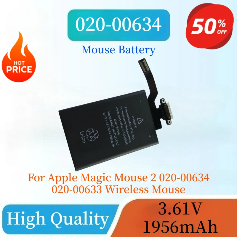 

Hight Quality Brand New A1672 A1657 3.61V 1956mAh Battery For Apple Magic Mouse 2 020-00634 020-00633 Wireless Mouse
