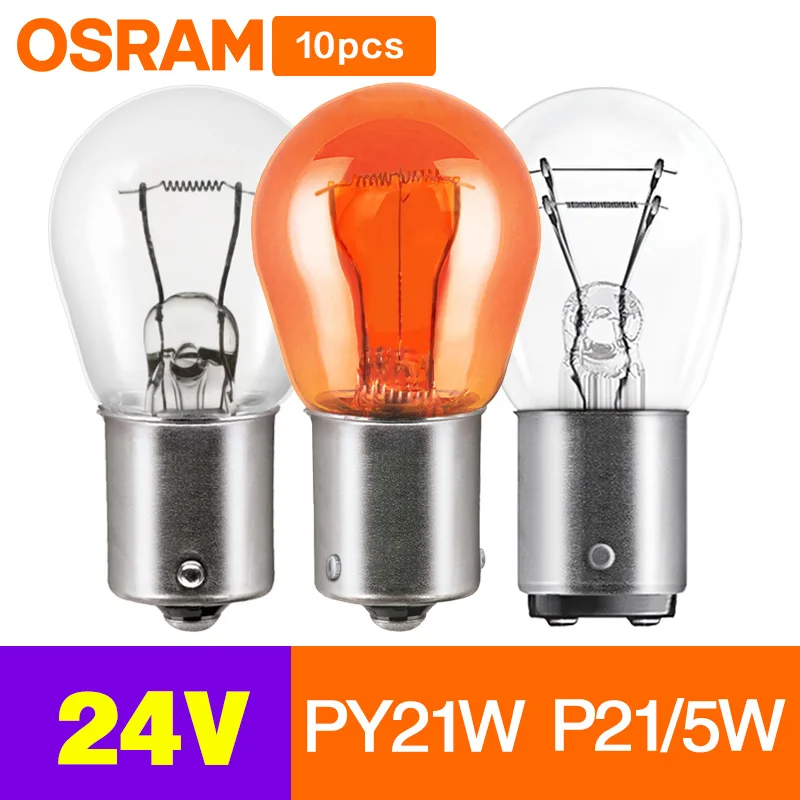 OSRAM 24V Lamp Truck Bus Tail Stop Brake Backup Turn Halogen Bulbs SK PY21W 7510 P21W 7511 P21/5W 7537 BAU15s Double filament