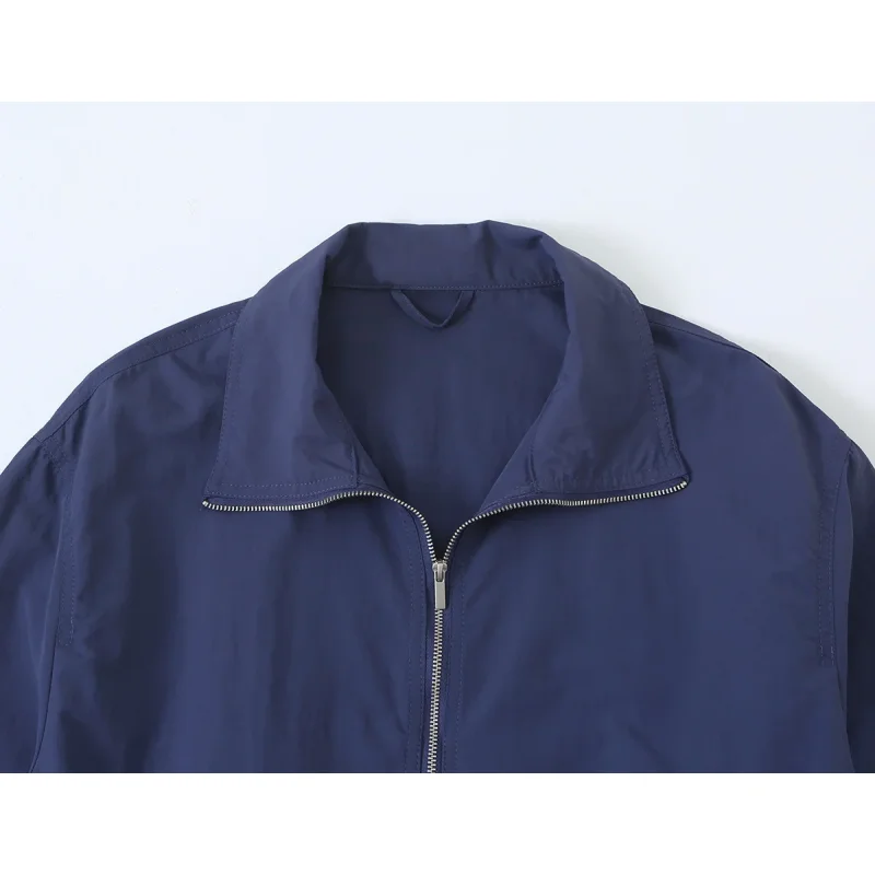 2026 Neue Revers-Reißverschluss-Cropped-Jacke & Elastische Weitbein-Hose Damen Zweiteiler Tech-Stoff Lässiger Passender Trainingsanzug – Detail 6