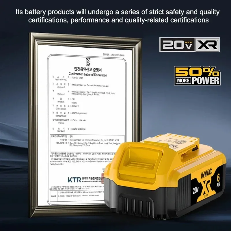 ل XR ديوالت 18 فولت/20 فولت 6.0Ah ليثيوم أيون أدوات كهربائية بطارية 5Ah 20 فولت شاحن بطارية كومبو DCB205 ، DCB206 ، DCB202 ، DCB1104 مجموعة شاحن