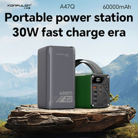 KONFULON High Capacity 60000mAh Power Bank PD 30W Fast Charging with LCD Display For outdoor Camping Spare Auxiliary Battery