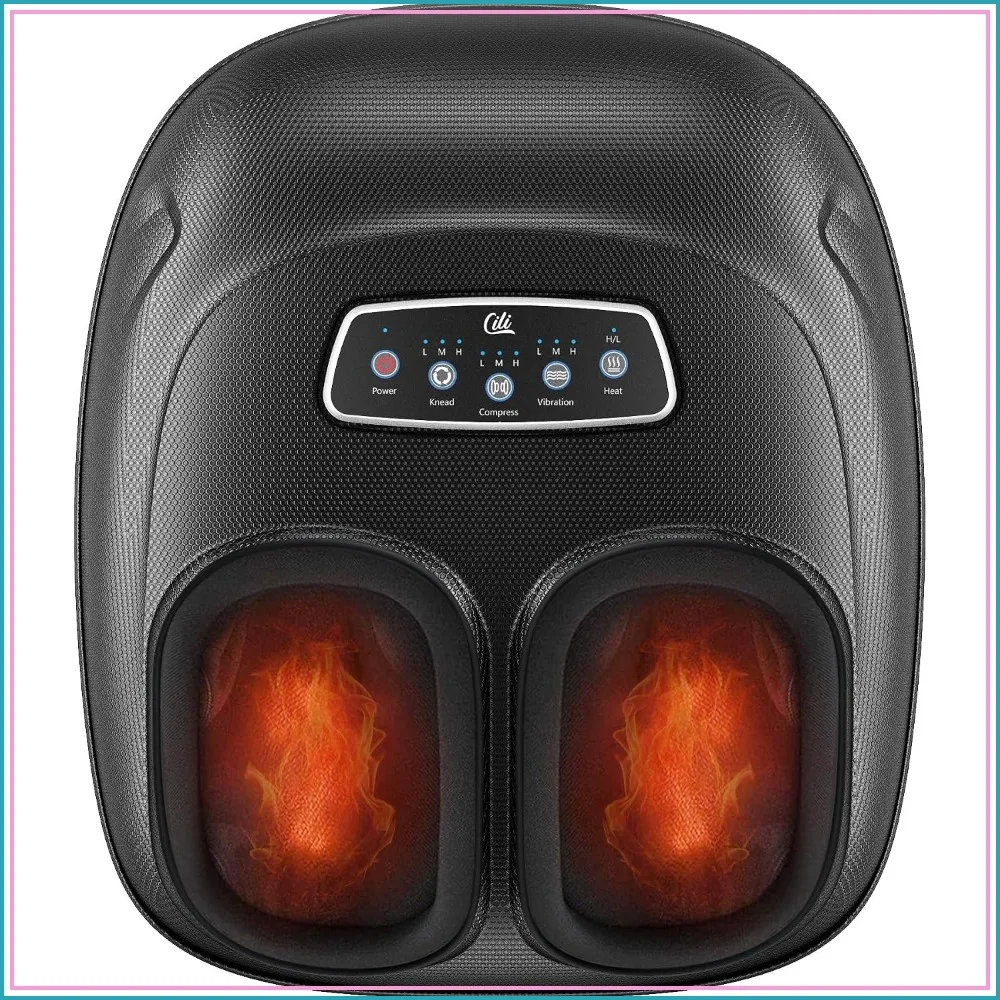 Shiatsu Foot Massager with Heat, Vibration & Compression - Deep Kneading for Tired Feet, Plantar Fasciitis Relief, Under Desk Use, FSA/HSA Eligible