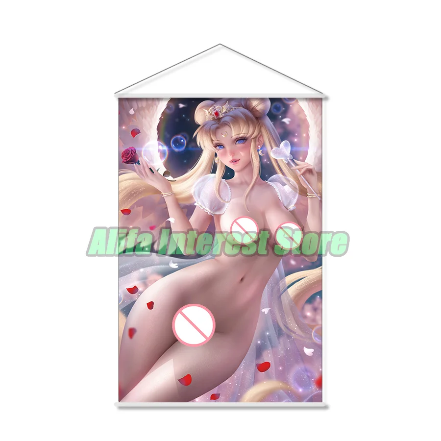 Tsukino Usagi Sailor Moon Anime Wall Scroll Hanging Poster Home Decor Painting