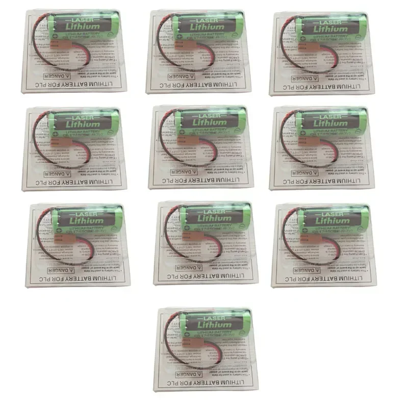 10PCS Original CR17450SE-R 3V CR17450 17450 FANUC Li-ion Battery Replacement SONYO A98L-0031-0012 A02B-0200 with Resistor Plug
