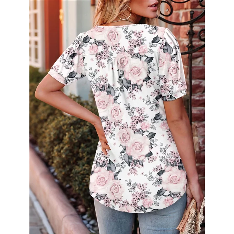 

【SEE】Womens Business Casual Tops Summer Fashion 3/4 Ruffle Sleeve T Shirts Dressy Casual Tunic Blouse