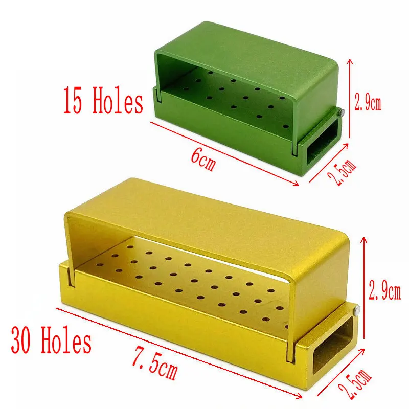 Scatola di disinfezione del blocco del supporto delle frese della fresa dentale di alluminio 6pcs Autoclave 30 fori