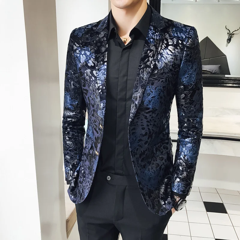 2023 High Quality Men Fashion Handsome Europe and The United States Handsome Stage All Casual Trend Four Seasons Blazers
