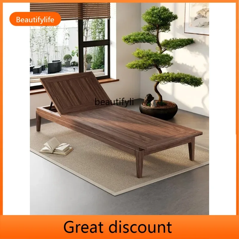 

A135 New Chinese-style solid wood chaise longue, recliner, Taifei chair, South American walnut sofa, living roomA16