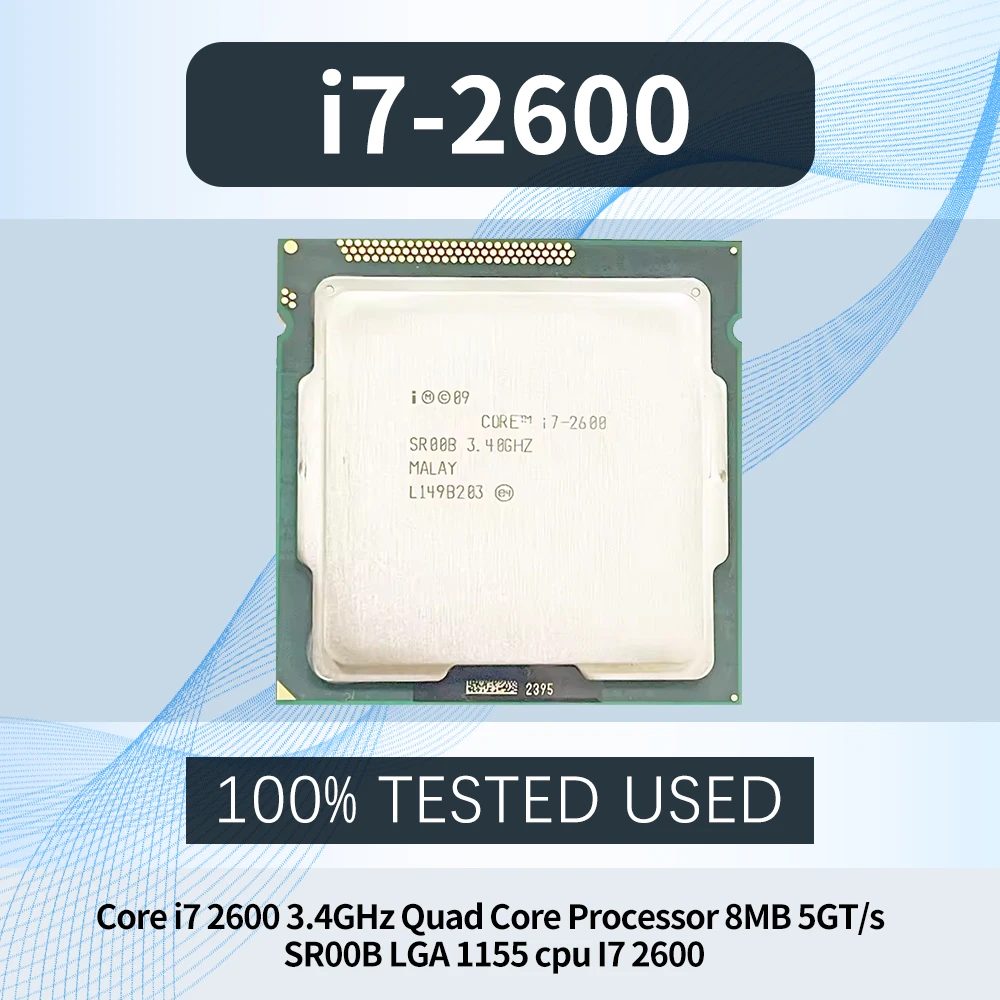 Processador Quad Core Core i7 2600 3.4GHz 8MB 5GT/s SR00B LGA 1155 cpu I7 2600
