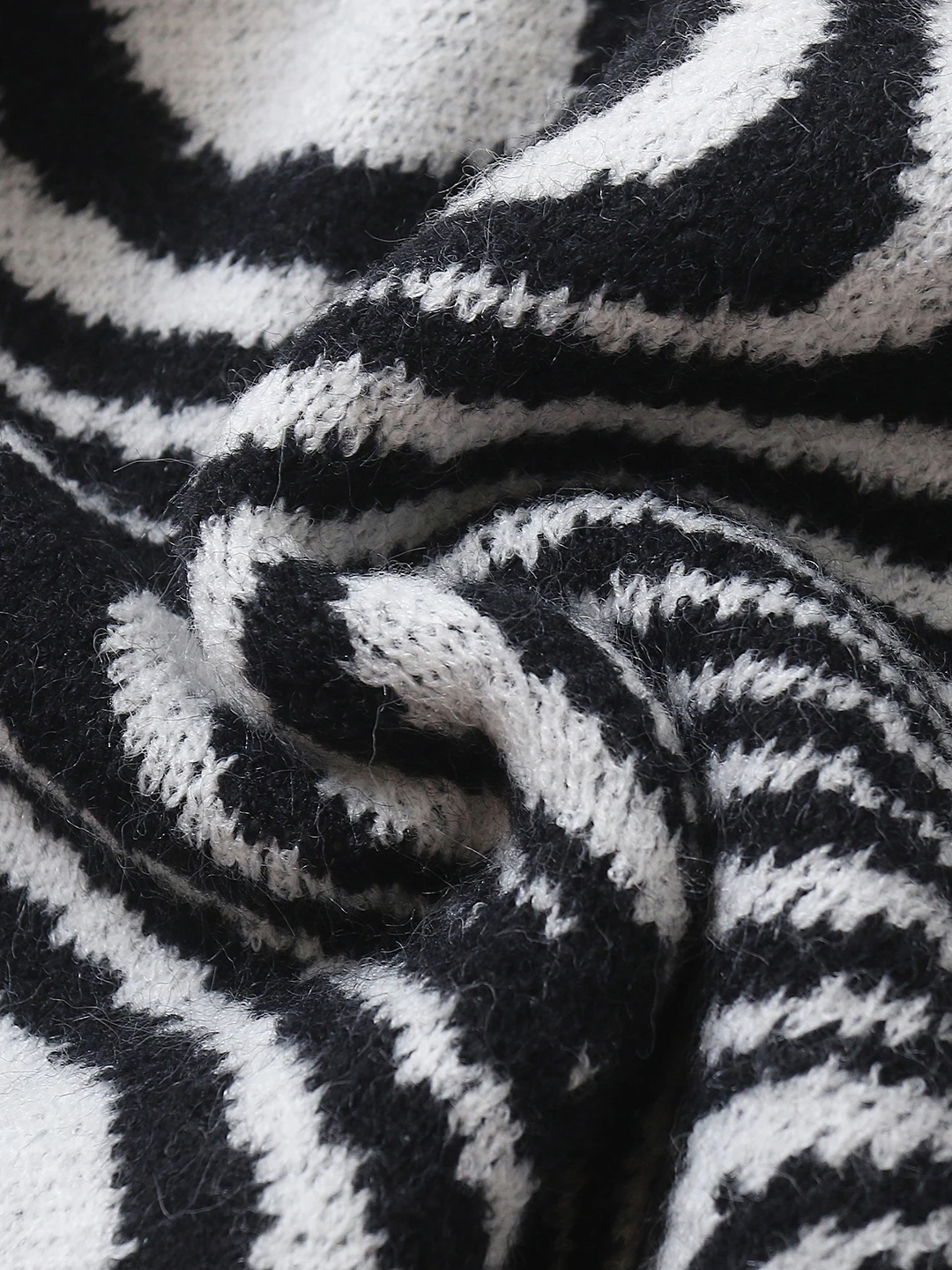 

Zebra Patterned Loose Long Sve round Ne Knitwear Faionable Autumn Winter Women's Clothing Versatile Commute Sle 885