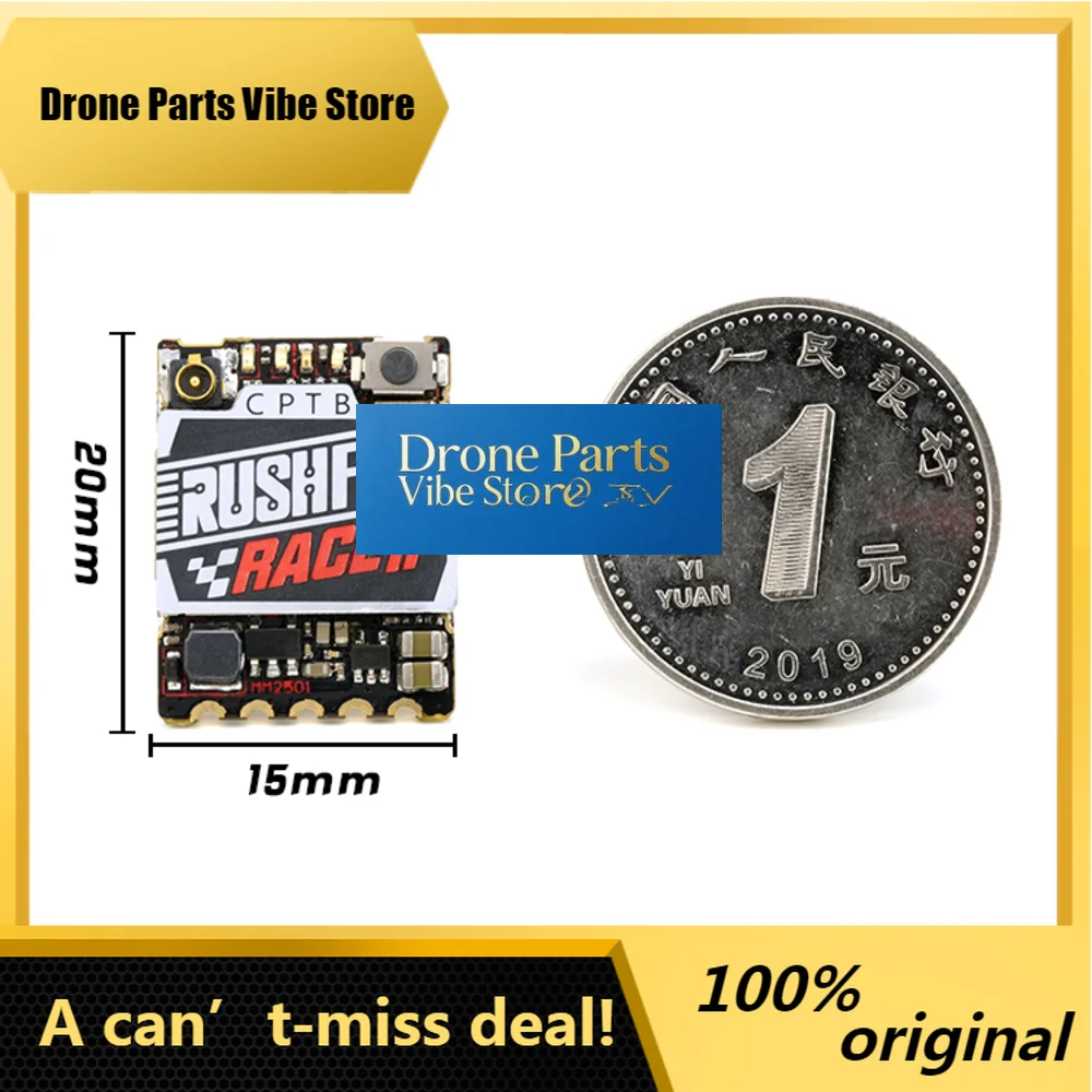 

DronePRUSH TANK RACE 2 FPV VTX Transmitter,5.8G 48CH With SmartAudio V2.1,200mW MAX/Pit Mode,20x15mm For Whoop Toothpick Racing