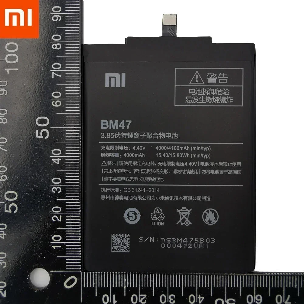 2024 New 100% Original BM47 Full Capacity 4100mAh Battery For Xiaomi Redmi 3 3S 3X Xiao mi Hongmi Redmi 4x Replacement Batteries