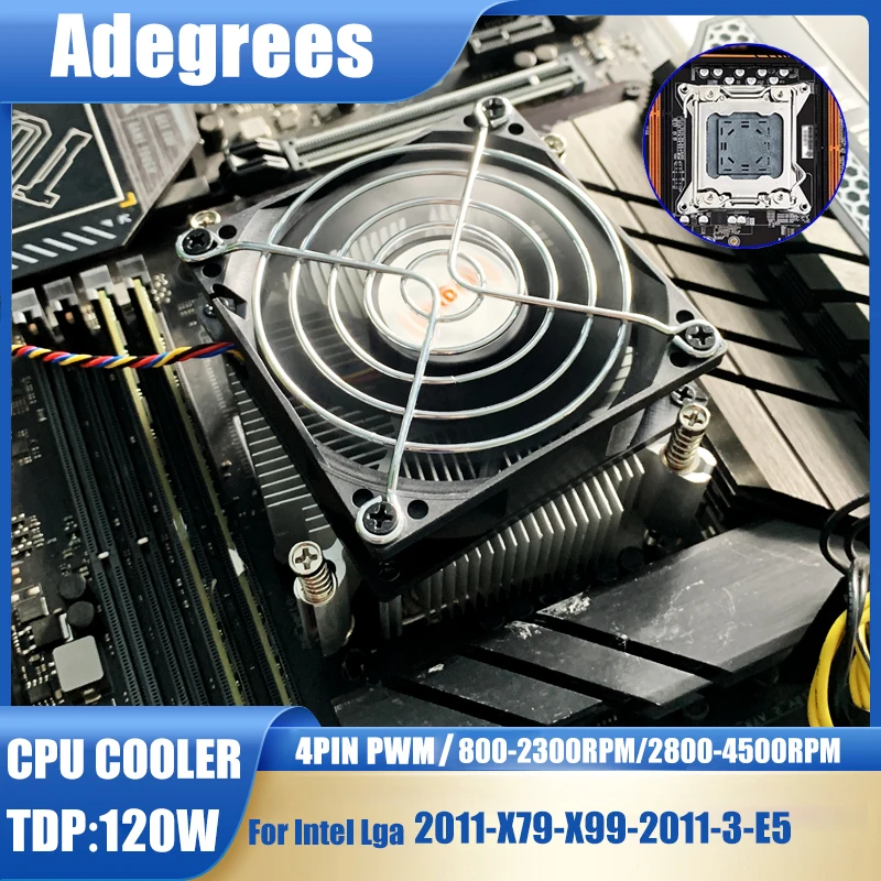 

Вентилятор для процессора X99, 4-контактный PWM, 80 мм, для ПК, радиатор для Intel 2011 X79 E5, кулер для ЦПУ