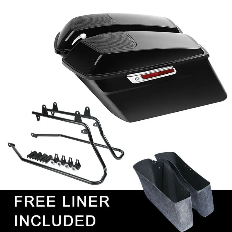 

Motorcycle Saddlebag Speaker Lids Conversion Brackets For Harley Softail Fatboy Deluxe 1984-2017