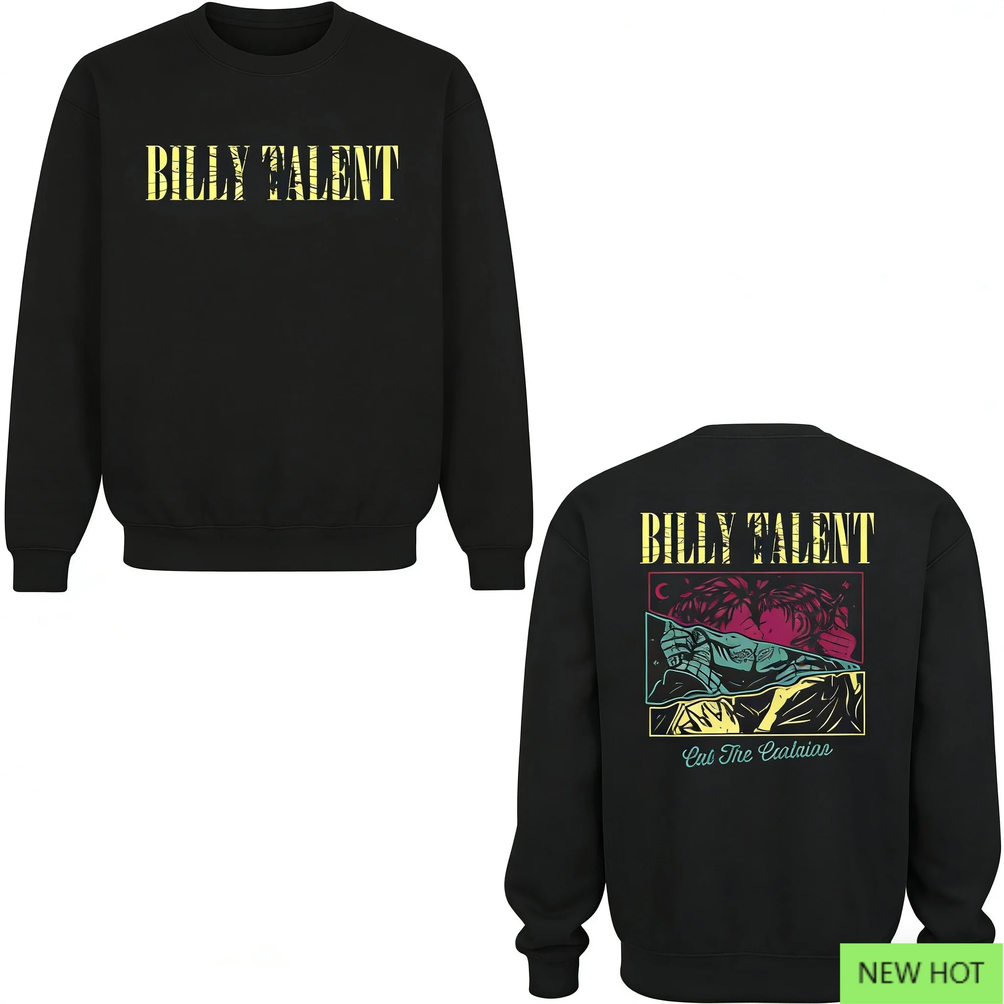 

Billy Talent Cut The Curtains Crewneck, топ в стиле пост-панк, идеально подходит для любителей канадского пост-панка и альтернативной рок-вибрации