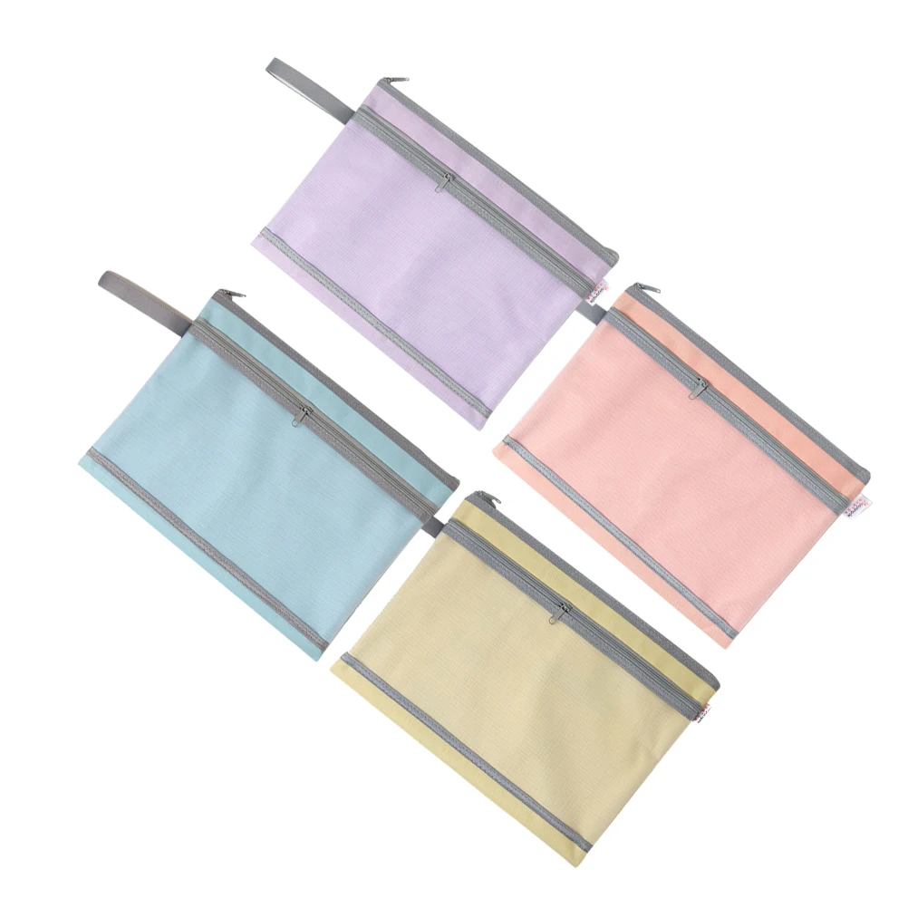 

4 Pcs A4 Large Capacity Zipper File Bags Transparent Document Storage For Students Office Home Use Files ganizer