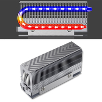 M.2 2280 SSD Heatsink Heat Sink Radiator 2xAGHP Heat Pipe Solid Hard Drive Radiator Reflow Welding +14.8W/K Thermal Silicone Pad