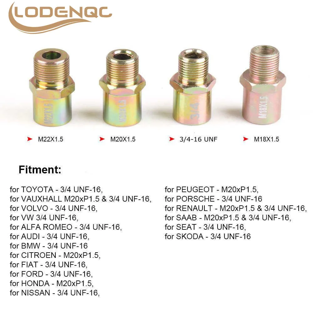 Lodenqc M18*1.5 M20*1.5 M22*1.5 3/4-16 UNF Adapter Fitting Connectors for Oil Cooler Filter Sandwich Plate