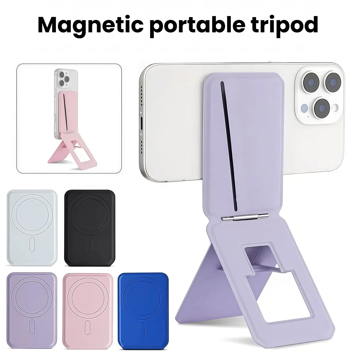 For iPhone MagSafe Invisible Selfie Stick Tripod Stand with Angle Adjustment - Powerful Magnets Mobile Photography Accessory