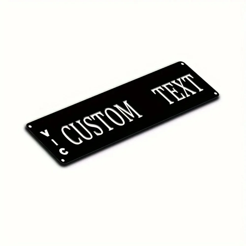 1pc 2D Flat 10.16×4 Inch Large Retro Aluminum Custom Wall Plaque Personalized Info Easy Mount Rustic Wall Ornament Decor For Caf
