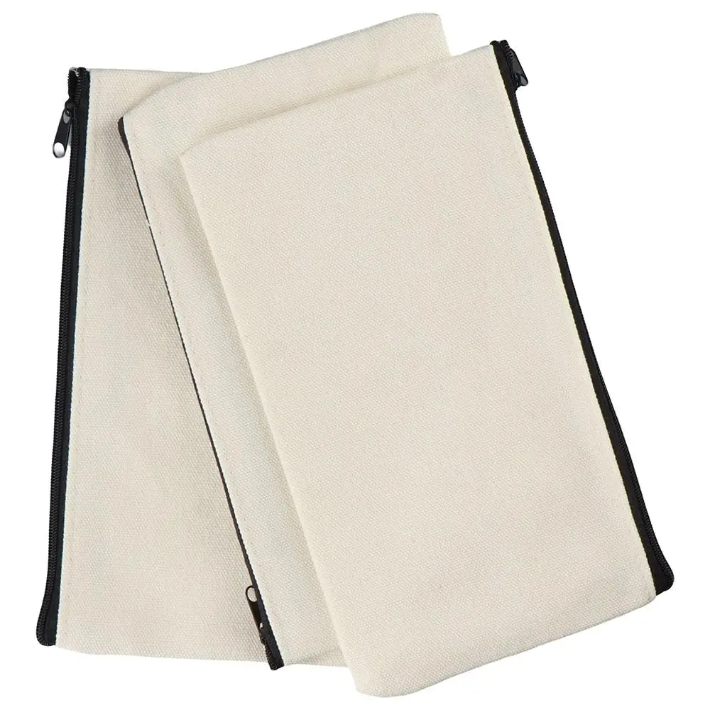 10 Stuks Levert 8.2X4.7Inch Blanco Canvas Tas Met Rits En Ritssluiting, Multifunctionele Opslag