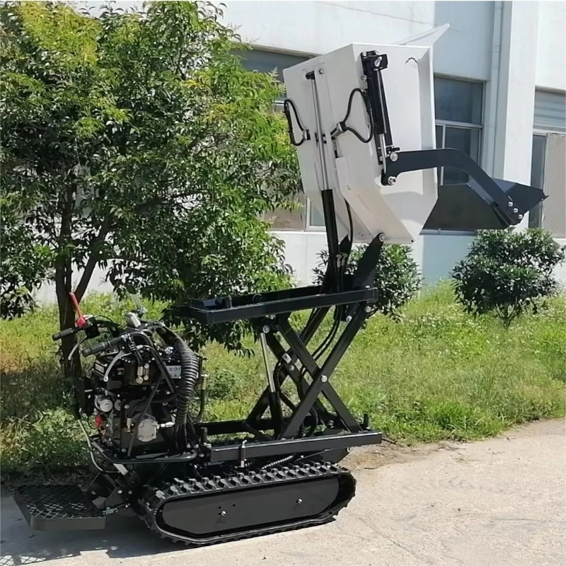Cheap Price Mini Dumper 500KG Loading Capacity Hydraulic Lifting Crawler Wheelbarrow Electric Start