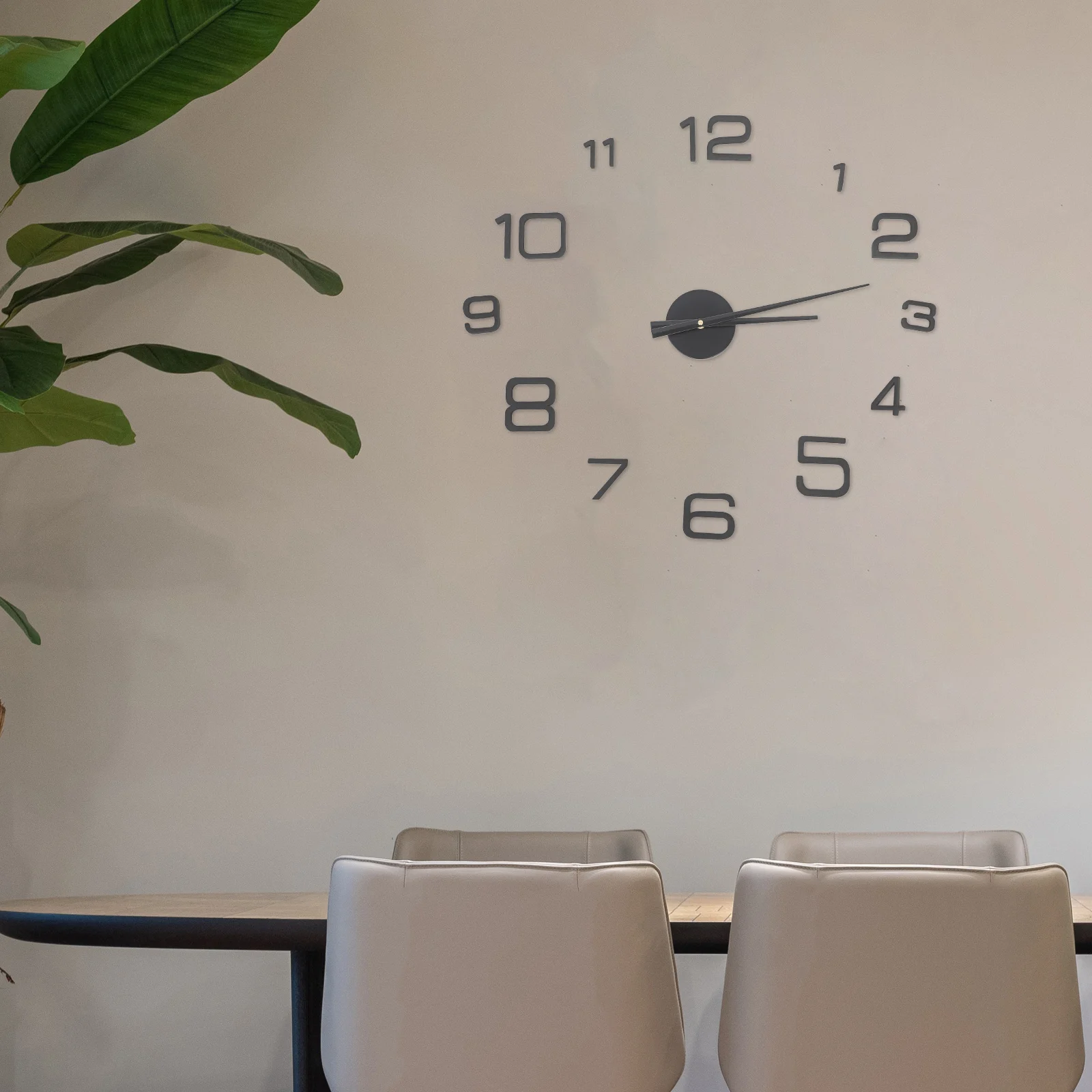

1 Set Large Frameless Diy Acrylic Wall 3D Sticky Decorative Hanging Clock For Home Office Living Room Wall Clock No