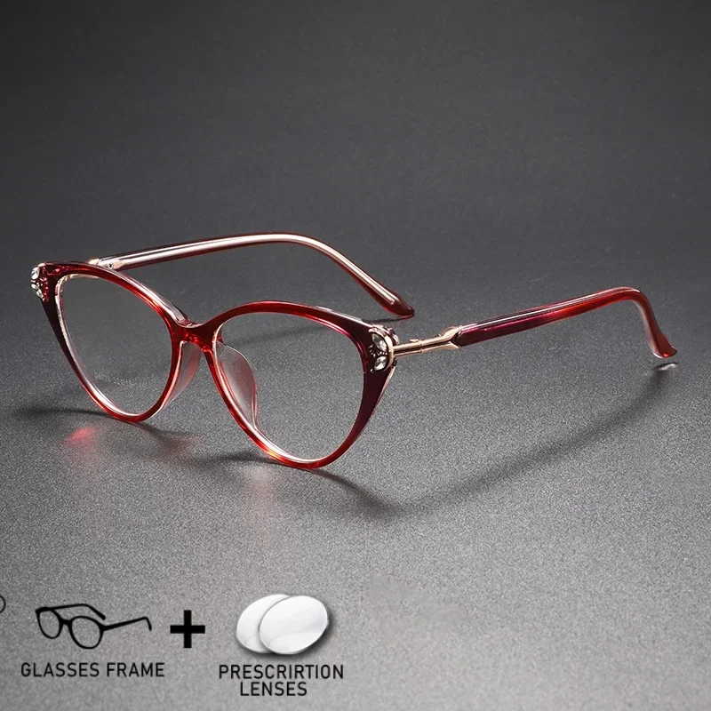 KUXA Vrouwen Mode Kat Brillen TR90 Bril Asferische Bijziendheid Verziendheid Progressieve Lenzen Optische Brillen Lezen