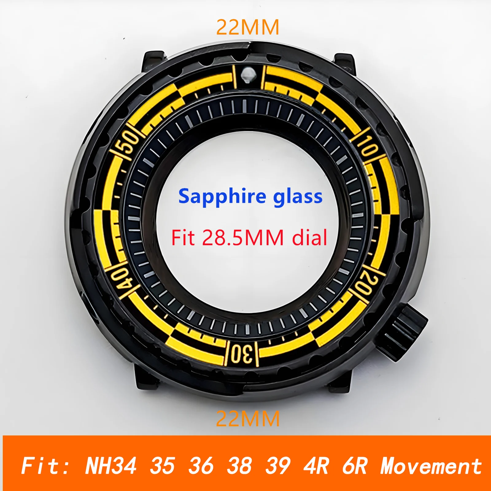 

Mod Black Tuna Can Case NH35 Case Aluminum Bezel Insert Crown 4.1 Sapphire Glass Stainless Steel Watch Case