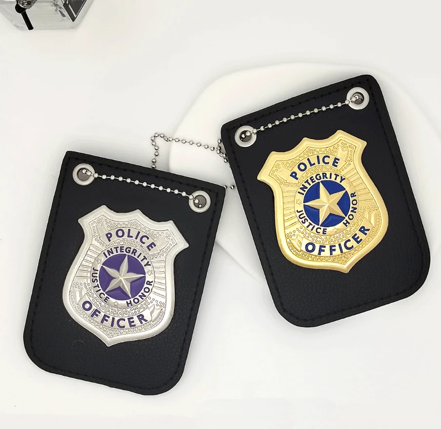 HOBBIESAY Lot de 6 broches argentées en métal argenté pour jeu de rôle de policier, accessoire de costume de policier, accessoire de jeu de rôle, badge spécial policier, accessoire de cosplay