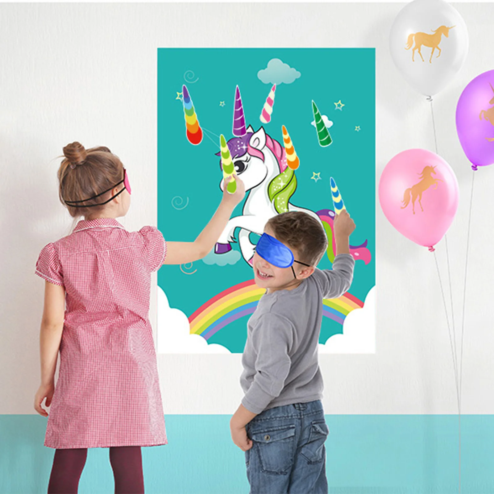 Unicorn Birthday Party Game Poster Endless Fun Creative Wall Home Room Decorations Suitable for Holiday Vacation