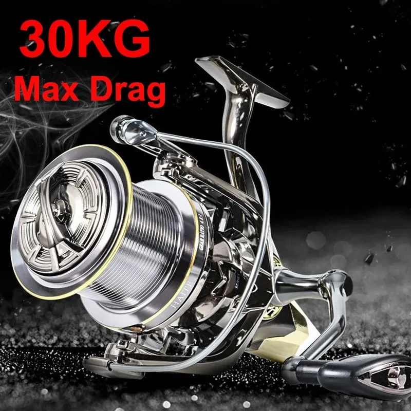 VX All Metal Fishing Reel 30KGs Powerful Drag Spinning Reel Aluminum Spool Steel Ball Bearings Long Baitcasting Reel Saltwater