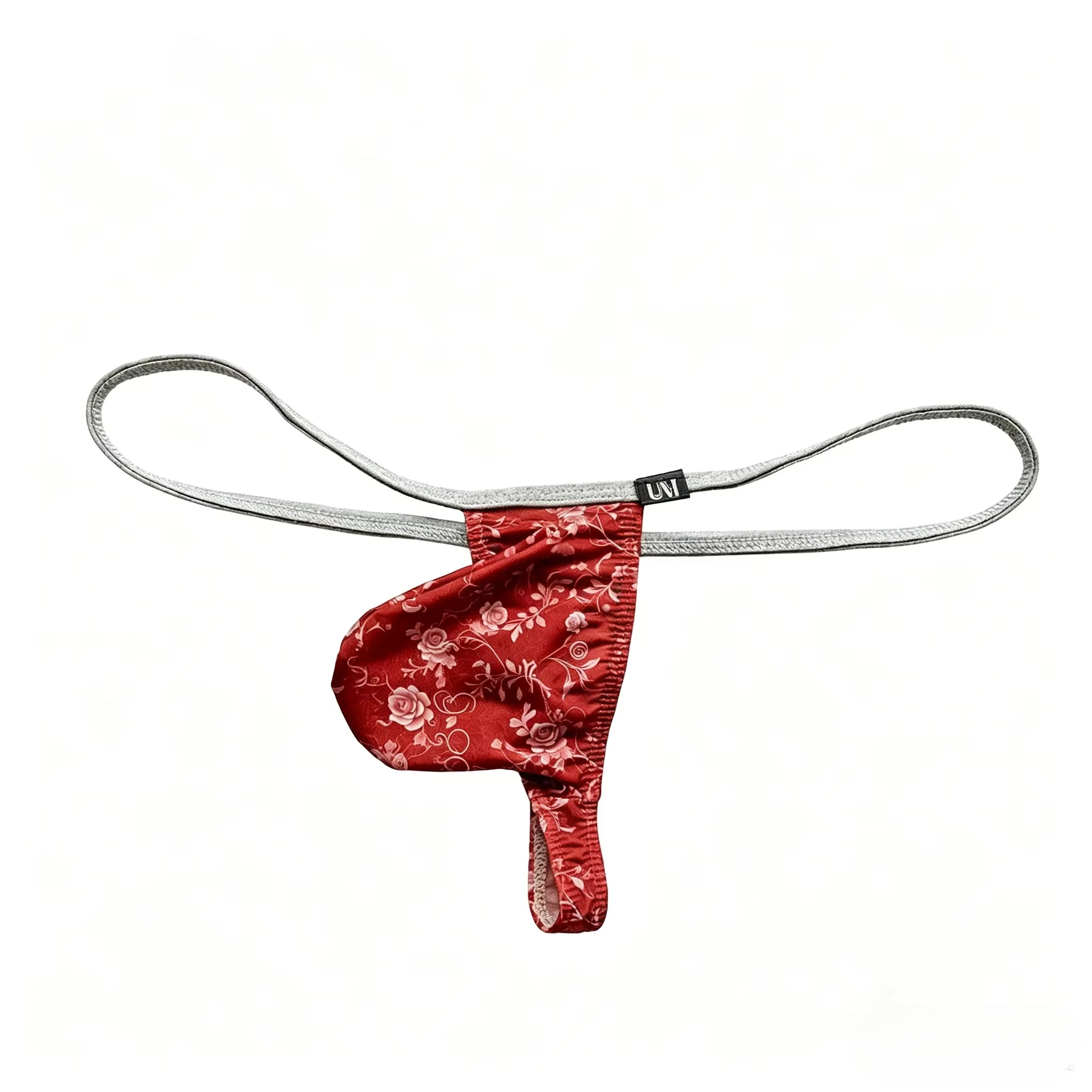 Mens Thin Ice Silk Printed T Thong Sexy Small T-back With 3D Convex Pouch Men G String Underpants