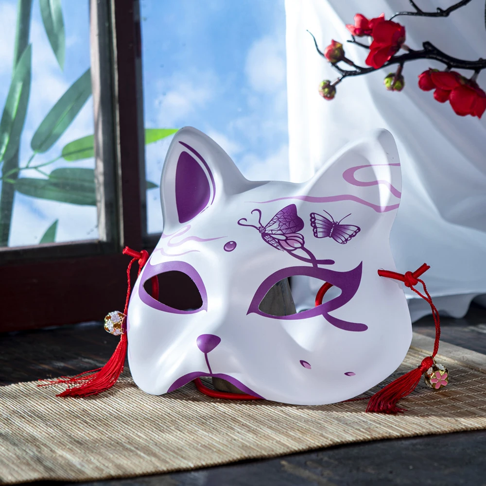 Cat Face Mask High Quality Japanese Cat Mask Cosplay Mask Handmade For Festivals Anime Masquerade Parties