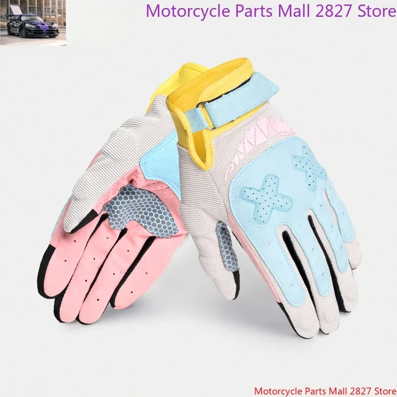 Motorcycle Gloves Summer Breathable Mesh Moto Bike Cycling Gloves Men Women Touch Screen Motocross Full Finger Gloves XS-XXL