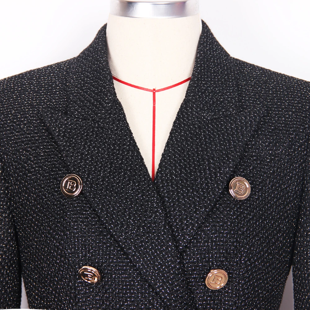 Autumn And Winter 2022 New High-end Fashion Small Suit B Short Bright Silk Tweed High-quality Jacket S-XXXL