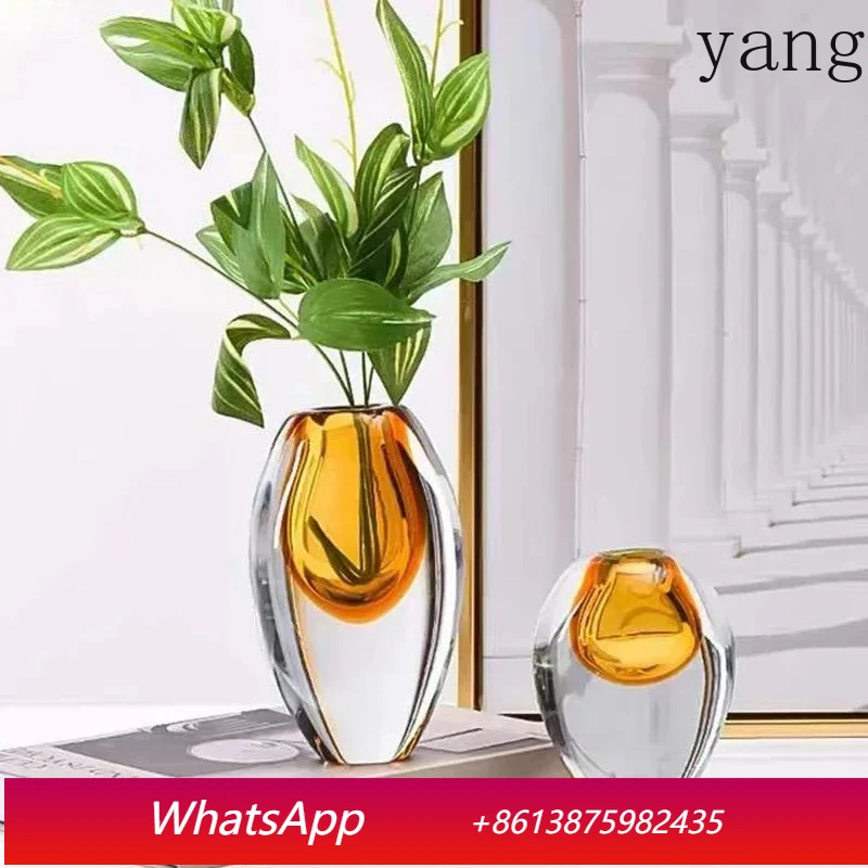 

Gradient Color Glass Vase Transparent Hydroponic Flower Pots Desk Decoration Flower Arrangement Floral Vases Modern Home Decor