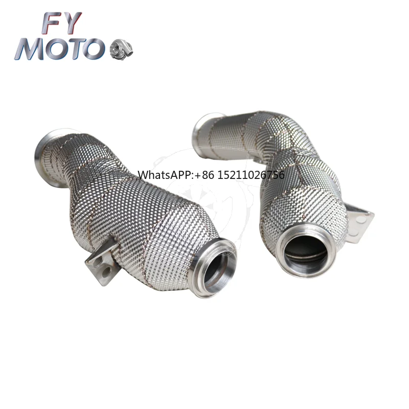 Exhaust Downpipe for Mercedes-Benz C43 E43 and C400 C450 M276 engine catted with heat shield