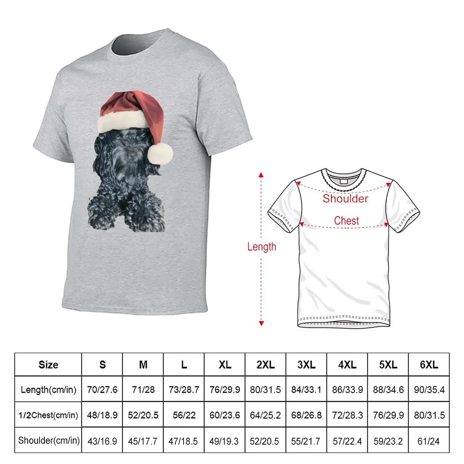 Cockapoo in a Christmas Santa Hat (White) T-Shirt blacks funnys anime men clothes