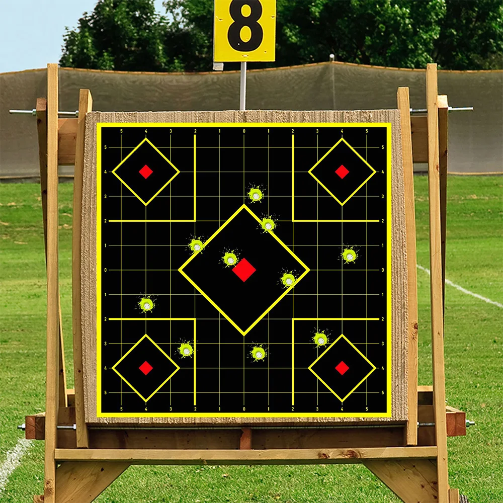 10PCS Shooting Targets Splatter Adhesive Targets Fluorescent Yellow Shooting Target Splatter Paper for BB Gun Airsoft