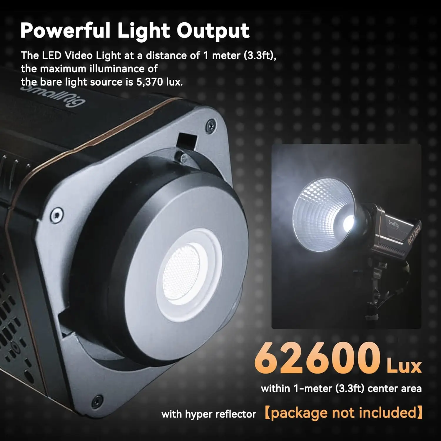 SmallRig RC 120D 120W COB LED Video Light, Support AC Adapter and 14.4V/26V V-Mount Battery- 4208 view 3