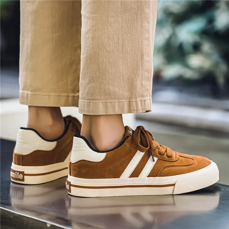 Mode Braun Flache Vulkanisierte Schuhe Komfortable Günstige Marke Skateboard Schuhe Männer Heißer Verkauf männer Casual Sneaker zapatillas hombre