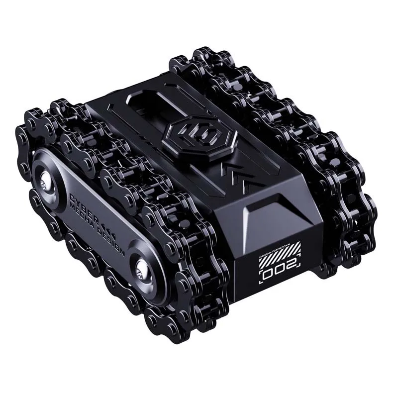 Tank Gear Fidget Spinner Piastra di spinta magnetica EDC con catena e clic tattili Giocattolo antistress in metallo duro per adulti