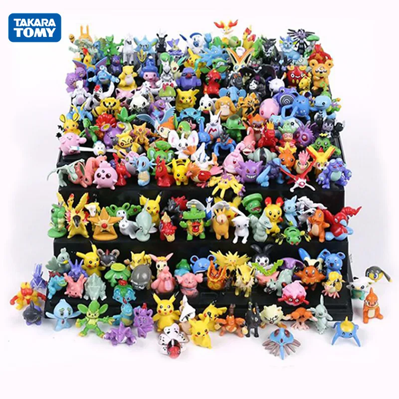 Pokemon Figurine Toy Set 144 Kind No Repeat Bulk Bag Tomy Anime Action Mini Doll Lot Collection Small Figure Pocket Monster Pack