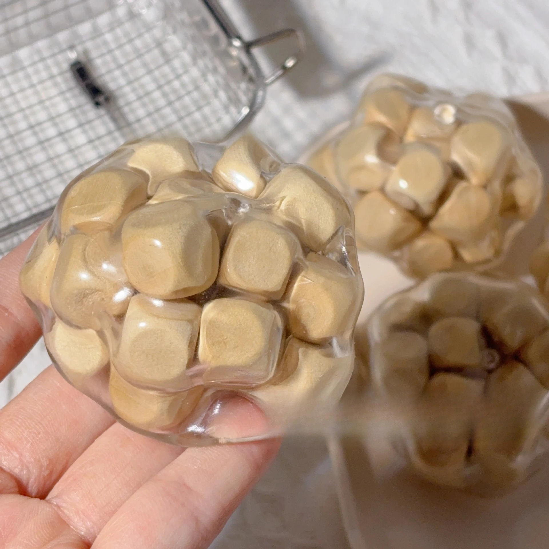 Squishy WOOD Stress Handmade Ball Sensory Toys for Adults Kids, Anxiety Relief Fidget Toys, Squeeze Balls for ADHD Autism Focus